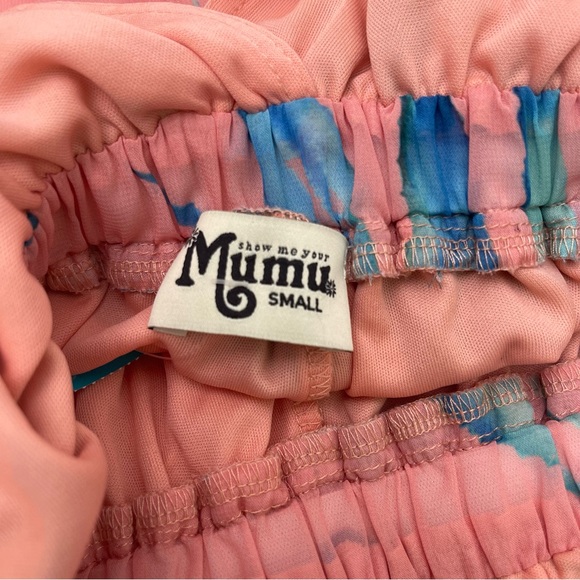 Show Me Your MuMu Pink Blue Olympia Romper in Tropical Twist Small - Picture 10 of 12